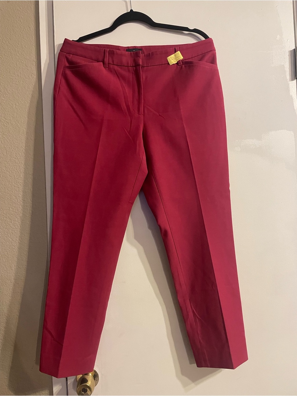 White House Black Market Cropped Straight Leg Dress Pants - Deep Rose